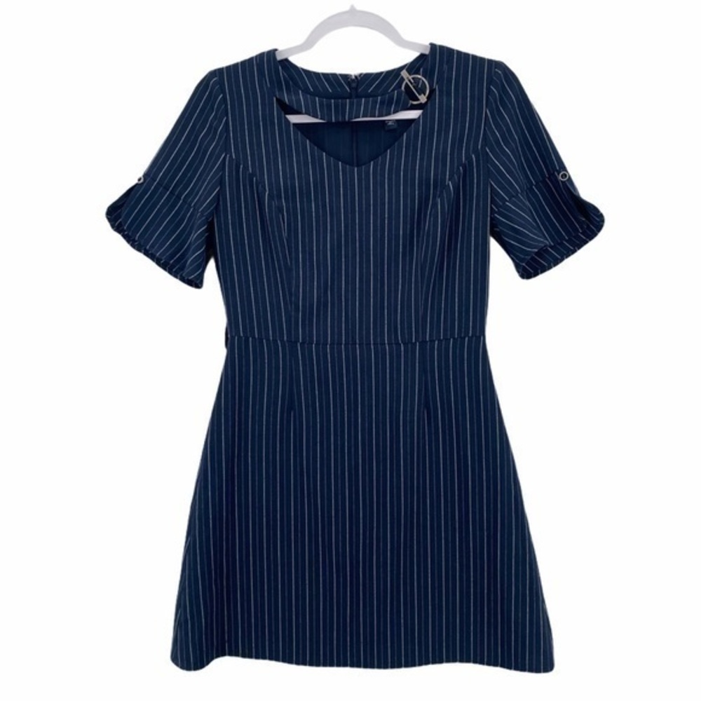 Prich Pinstriped‎ Buckle Neckline Dress